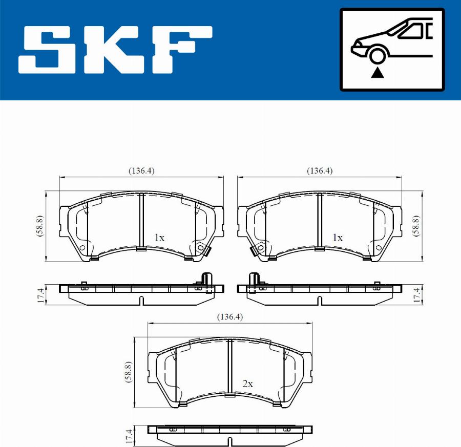 SKF VKBP 80410 A - Тормозные колодки, дисковые, комплект parts5.com