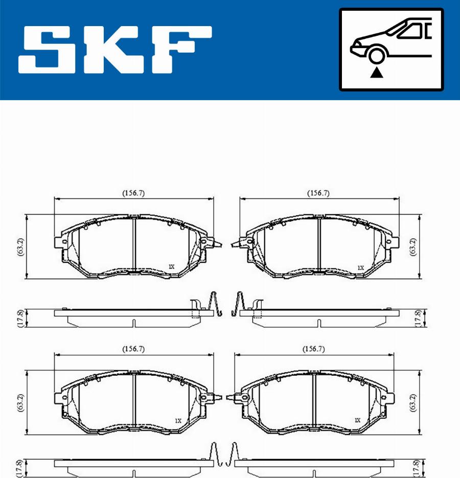 SKF VKBP 80555 A - Тормозные колодки, дисковые, комплект parts5.com