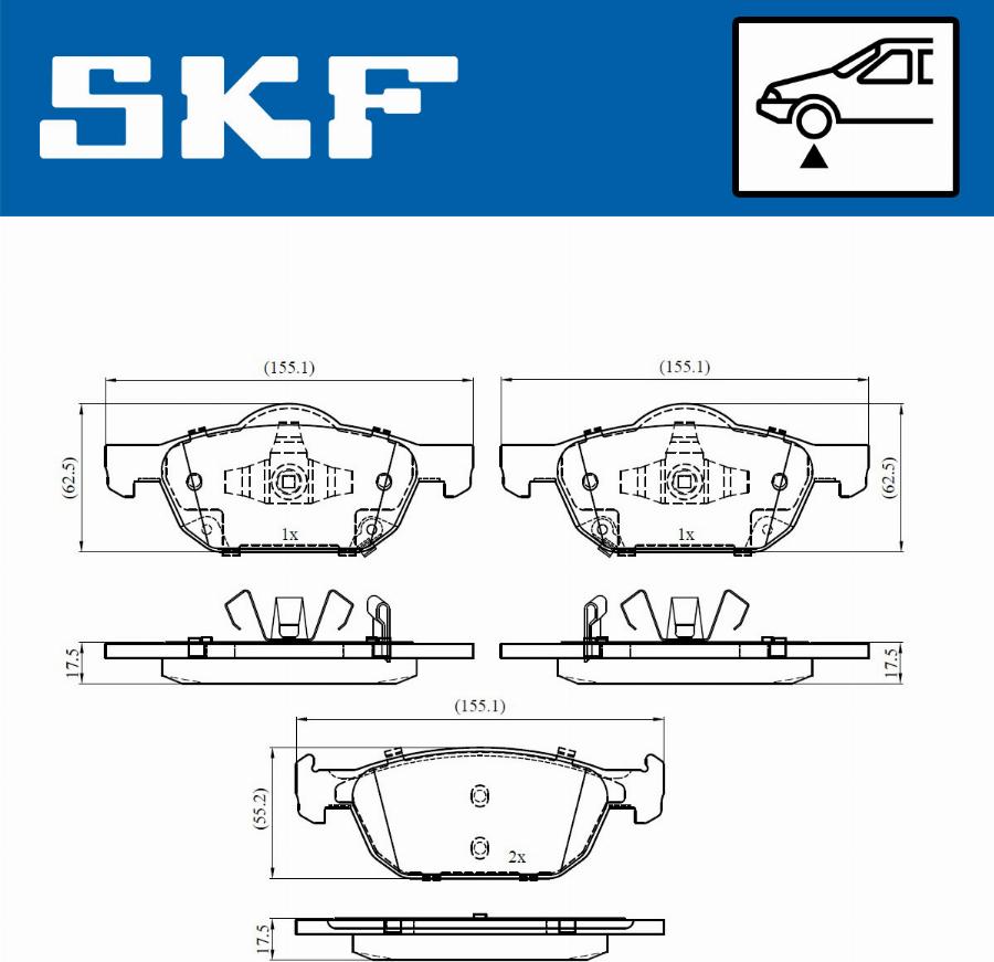 SKF VKBP 80560 A - Тормозные колодки, дисковые, комплект parts5.com