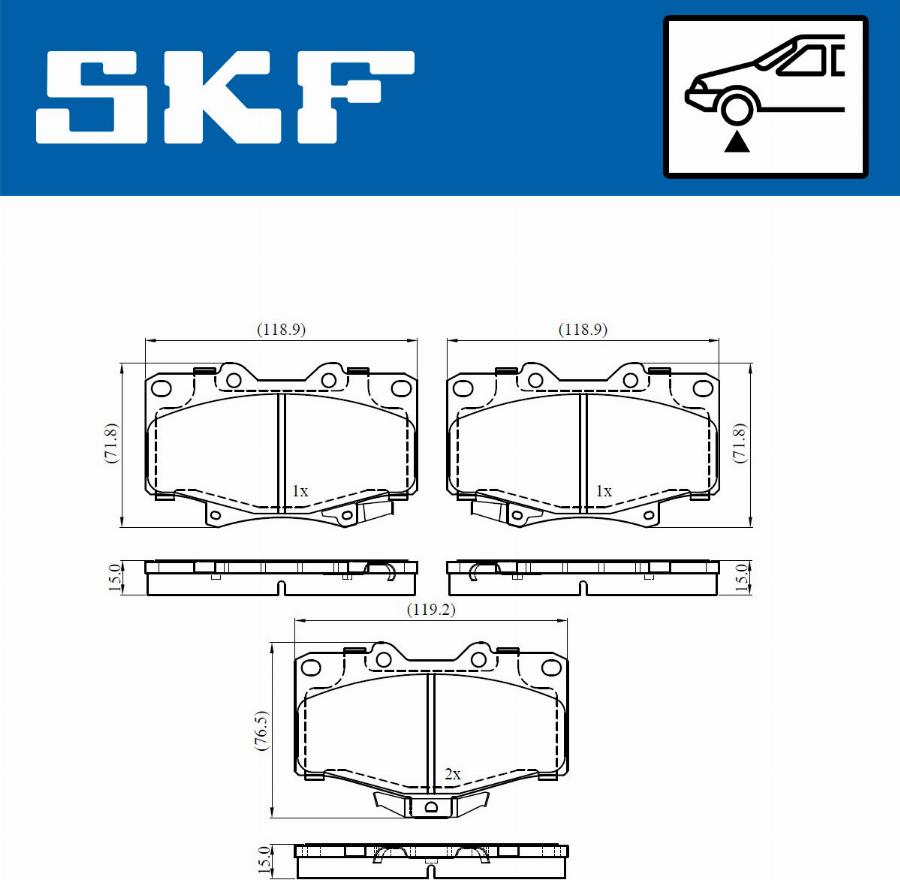 SKF VKBP 80537 A - Тормозные колодки, дисковые, комплект parts5.com