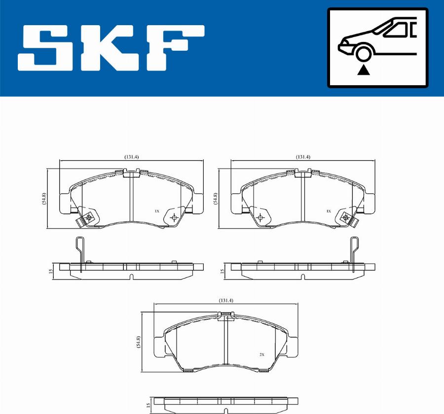 SKF VKBP 80521 A - Тормозные колодки, дисковые, комплект parts5.com