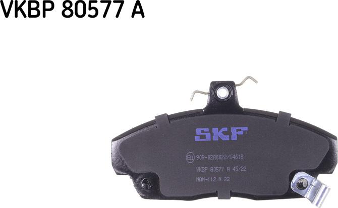 SKF VKBP 80577 A - Тормозные колодки, дисковые, комплект parts5.com