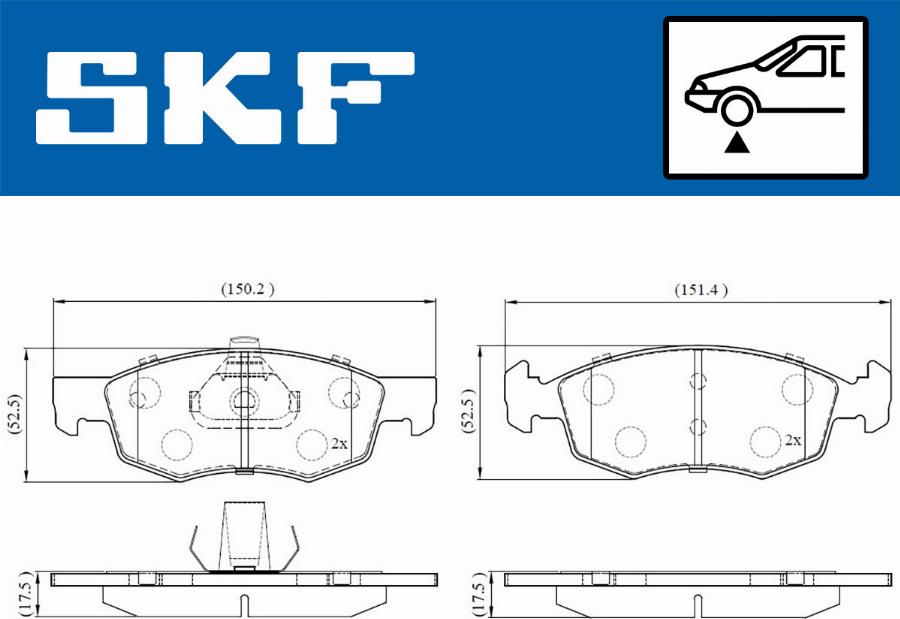 SKF VKBP 80618 - Тормозные колодки, дисковые, комплект parts5.com