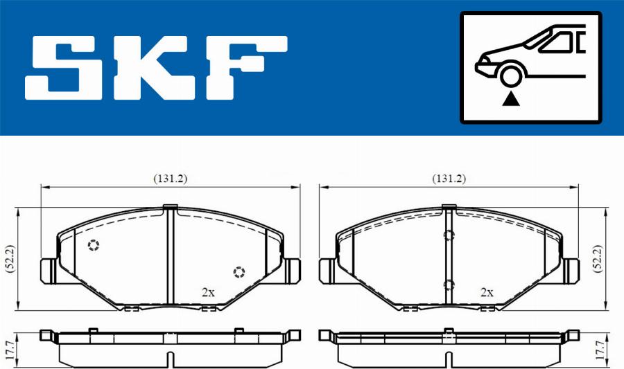 SKF VKBP 80628 - Тормозные колодки, дисковые, комплект parts5.com