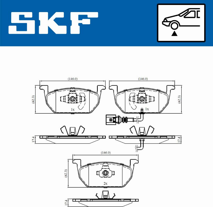 SKF VKBP 80055 E - Тормозные колодки, дисковые, комплект parts5.com