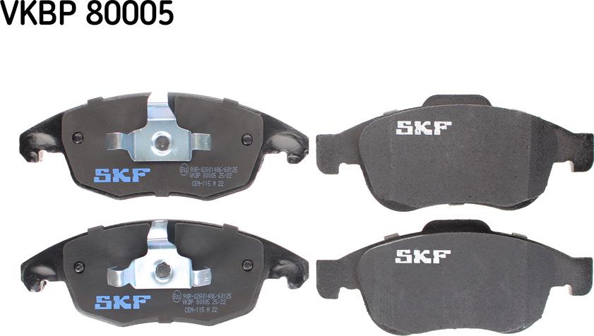 SKF VKBP 80005 - Тормозные колодки, дисковые, комплект parts5.com