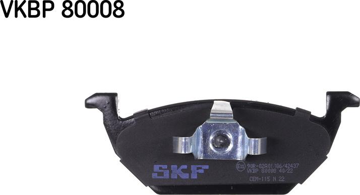 SKF VKBP 80008 - Тормозные колодки, дисковые, комплект parts5.com