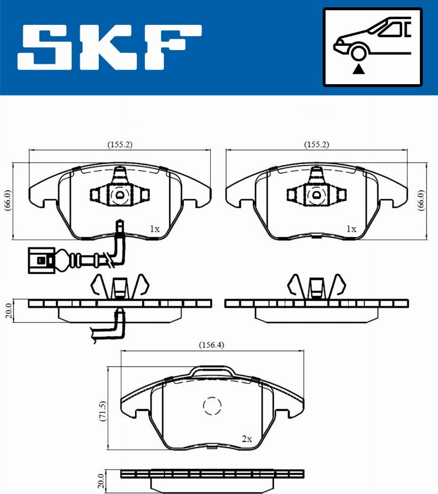 SKF VKBP 80007 E - Тормозные колодки, дисковые, комплект parts5.com