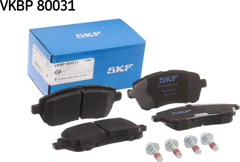 SKF VKBP 80031 - Тормозные колодки, дисковые, комплект parts5.com