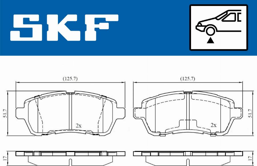 SKF VKBP 80031 - Тормозные колодки, дисковые, комплект parts5.com