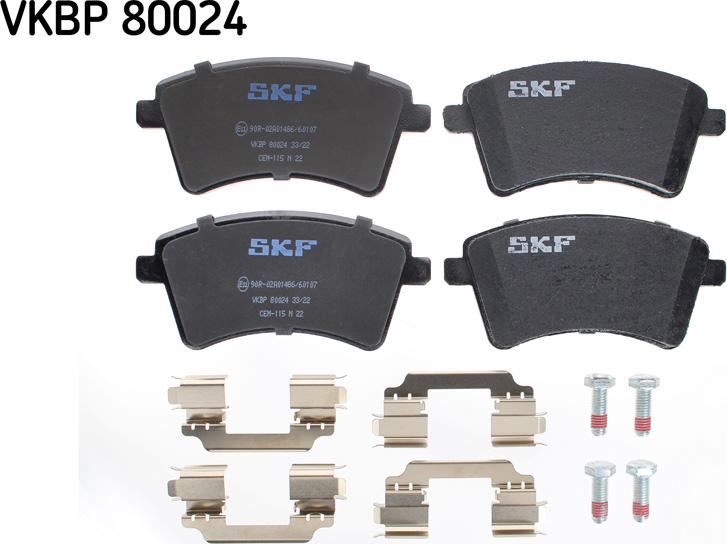 SKF VKBP 80024 - Тормозные колодки, дисковые, комплект parts5.com