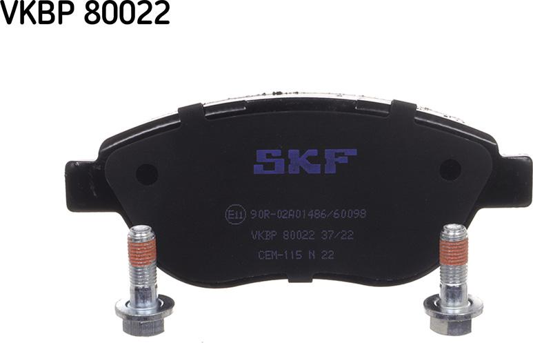 SKF VKBP 80022 - Тормозные колодки, дисковые, комплект parts5.com