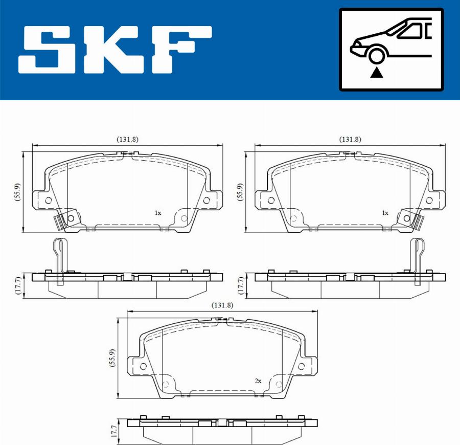 SKF VKBP 80195 A - Тормозные колодки, дисковые, комплект parts5.com