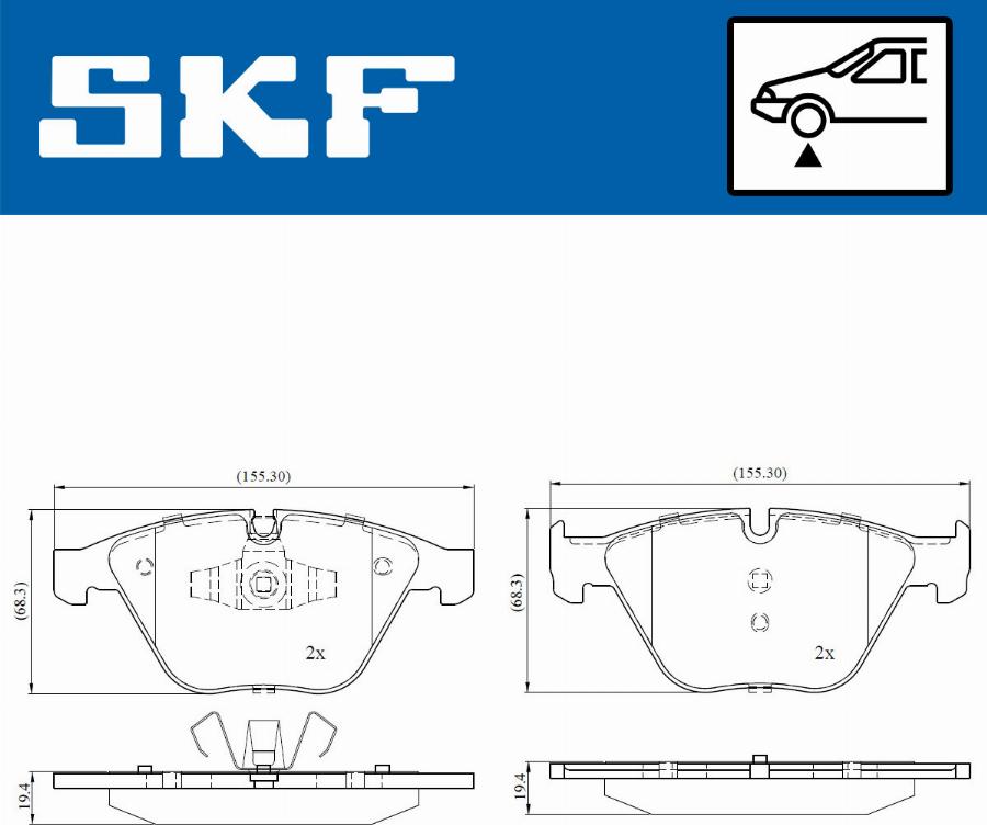 SKF VKBP 80159 - Тормозные колодки, дисковые, комплект parts5.com