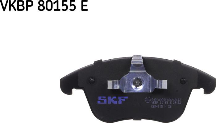 SKF VKBP 80155 E - Тормозные колодки, дисковые, комплект parts5.com