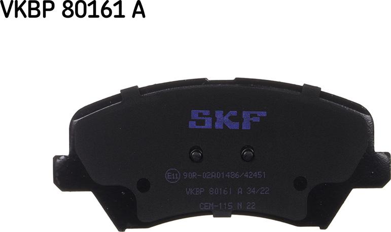 SKF VKBP 80161 A - Тормозные колодки, дисковые, комплект parts5.com