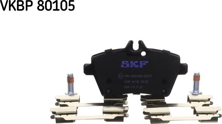 SKF VKBP 80105 - Тормозные колодки, дисковые, комплект parts5.com