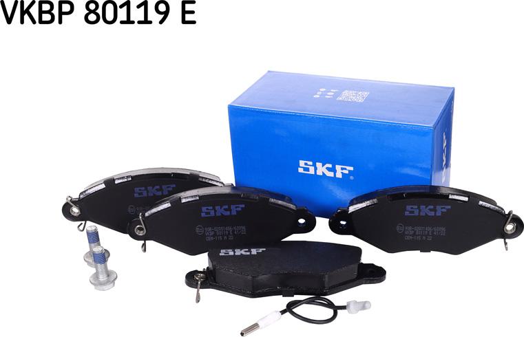 SKF VKBP 80119 E - Тормозные колодки, дисковые, комплект parts5.com