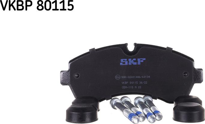 SKF VKBP 80115 - Тормозные колодки, дисковые, комплект parts5.com