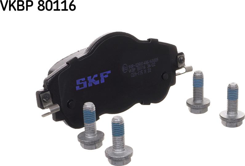 SKF VKBP 80116 - Тормозные колодки, дисковые, комплект parts5.com