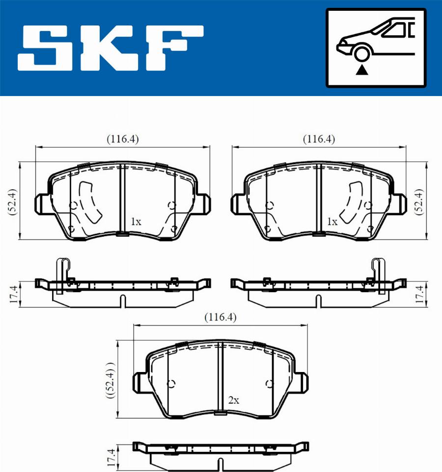 SKF VKBP 80182 A - Тормозные колодки, дисковые, комплект parts5.com