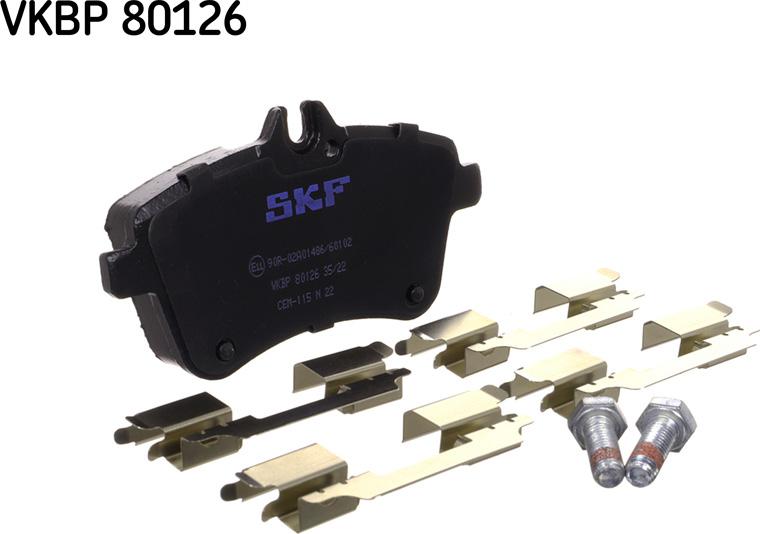 SKF VKBP 80126 - Тормозные колодки, дисковые, комплект parts5.com