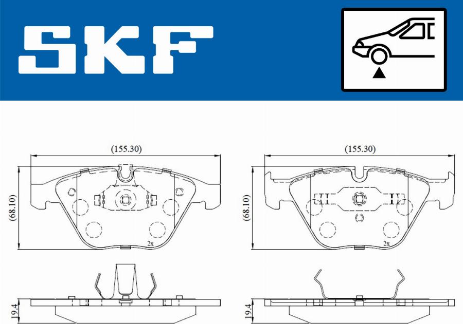 SKF VKBP 80308 - Тормозные колодки, дисковые, комплект parts5.com