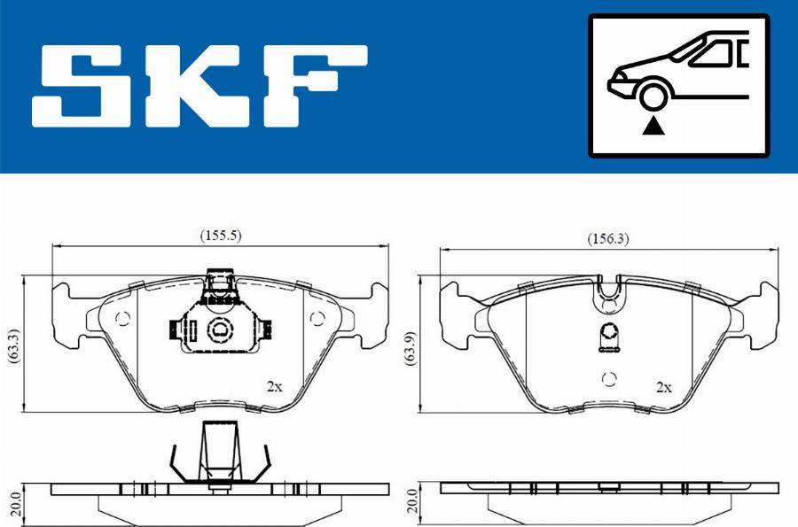 SKF VKBP 80311 - Тормозные колодки, дисковые, комплект parts5.com