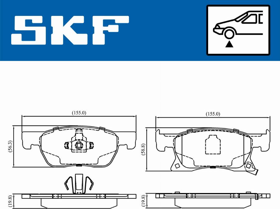 SKF VKBP 80291 A - Тормозные колодки, дисковые, комплект parts5.com