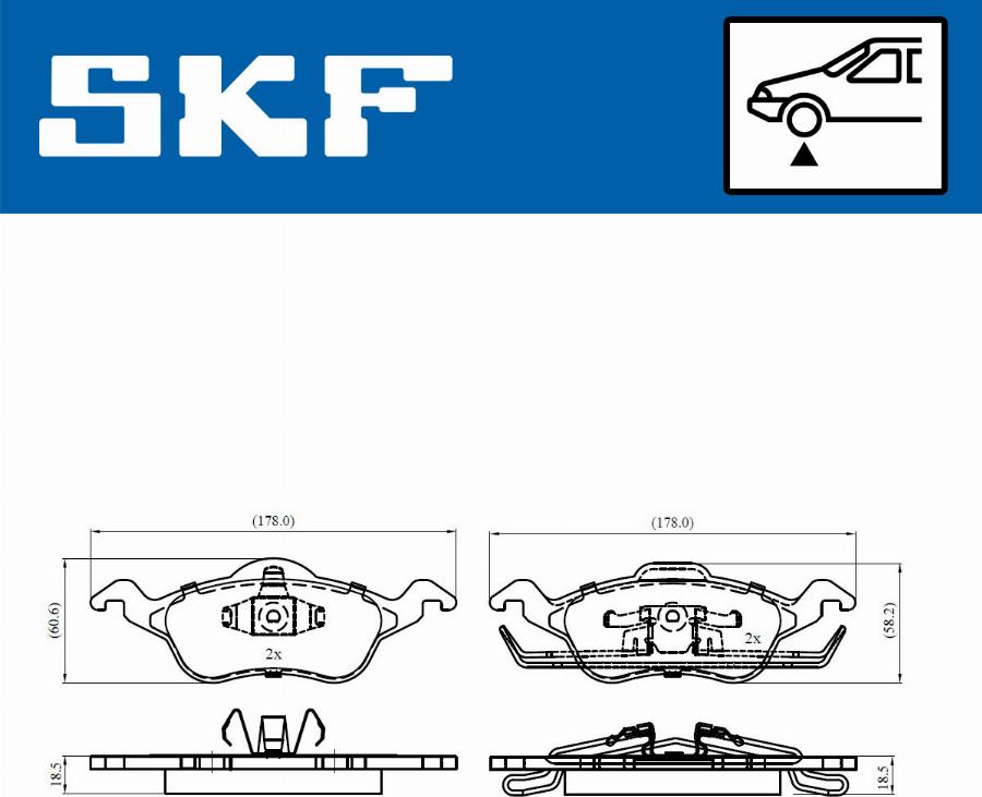 SKF VKBP 80260 - Тормозные колодки, дисковые, комплект parts5.com