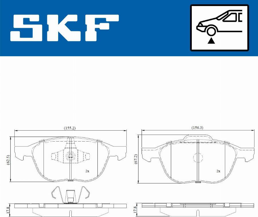 SKF VKBP 80262 - Тормозные колодки, дисковые, комплект parts5.com