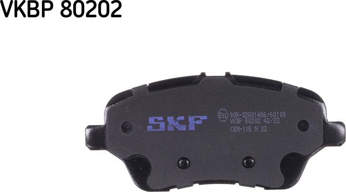 SKF VKBP 80202 - Тормозные колодки, дисковые, комплект parts5.com