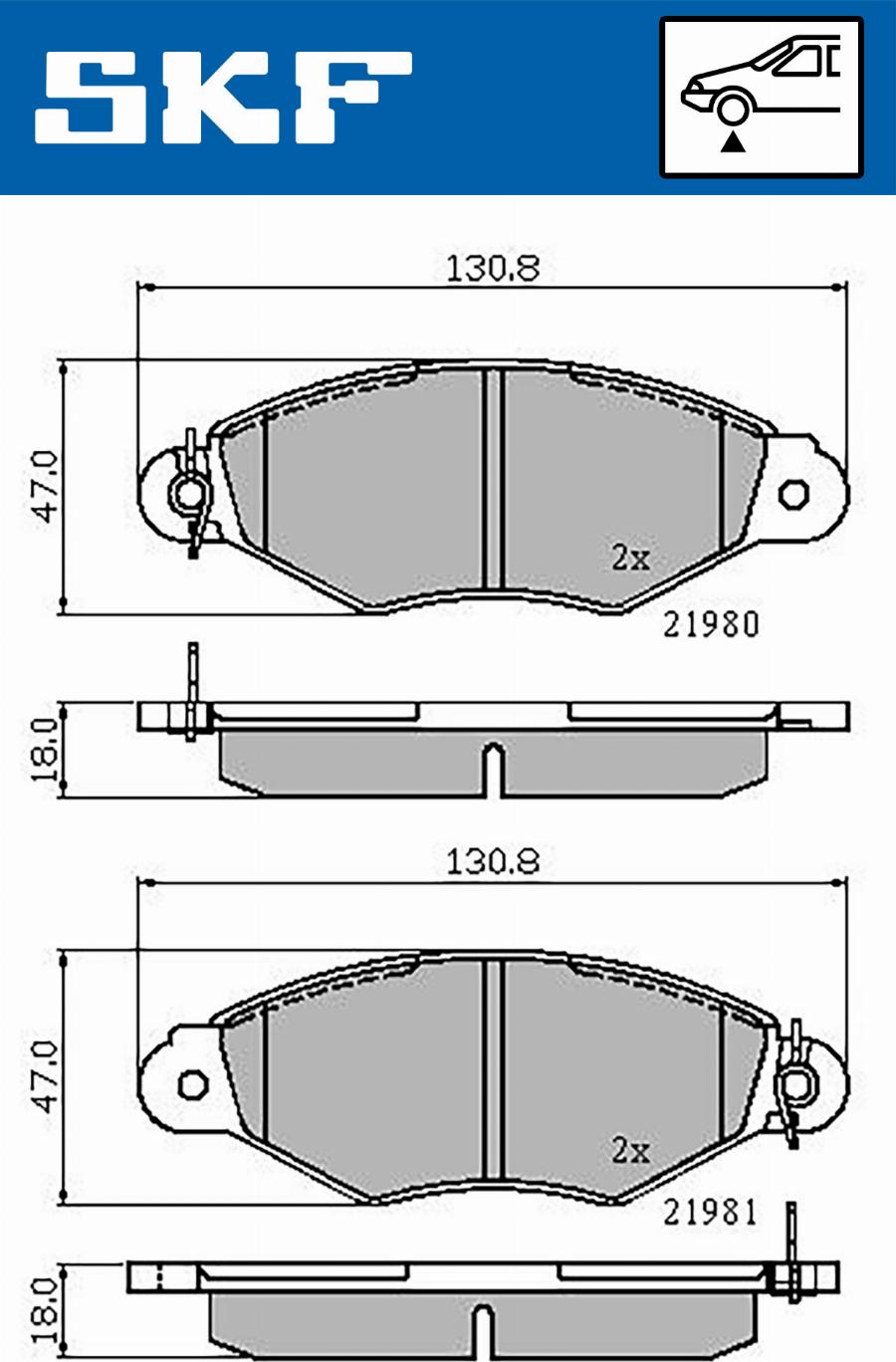 SKF VKBP 80212 - Тормозные колодки, дисковые, комплект parts5.com