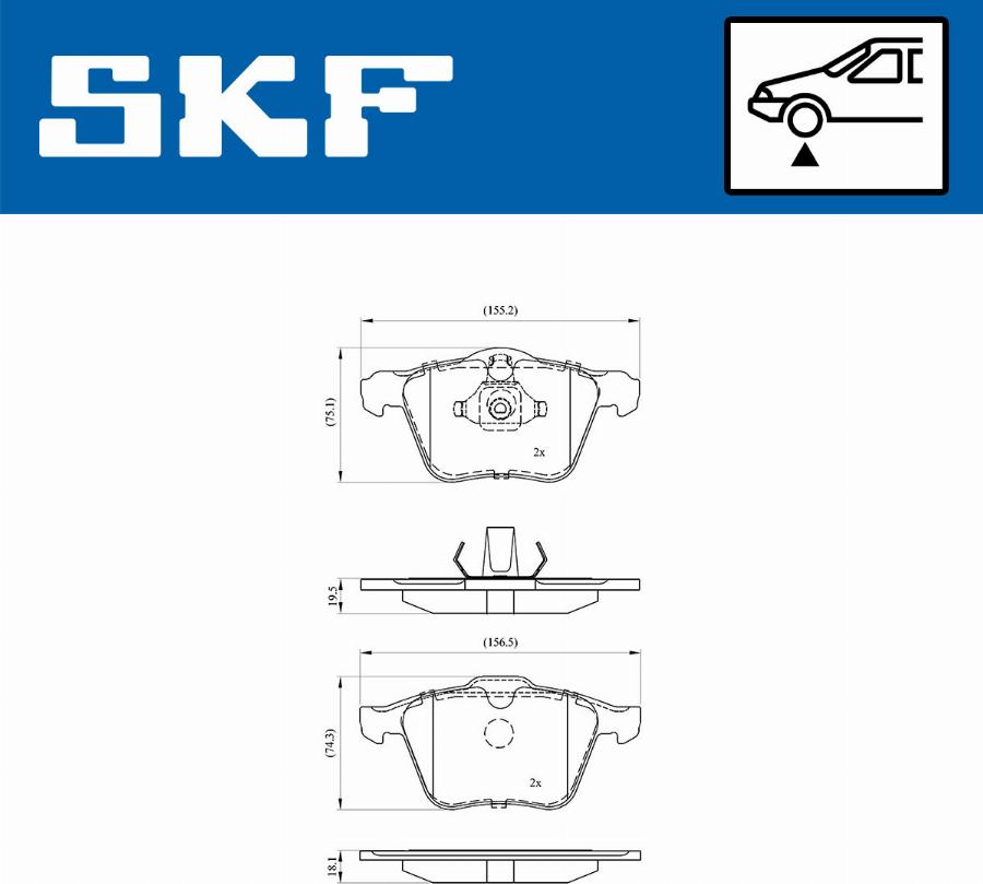 SKF VKBP 80224 - Тормозные колодки, дисковые, комплект parts5.com