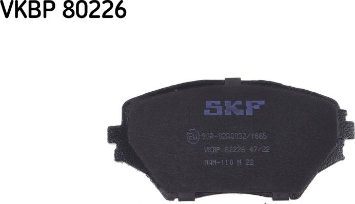 SKF VKBP 80226 - Тормозные колодки, дисковые, комплект parts5.com