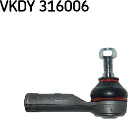 SKF VKDY 316006 - Наконечник рулевой тяги, шарнир parts5.com
