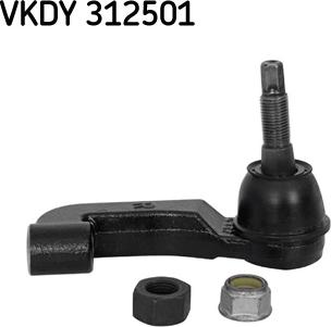 SKF VKDY 312501 - Наконечник рулевой тяги, шарнир parts5.com