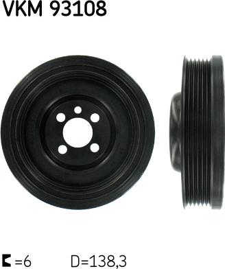 SKF VKM 93108 - Шкив коленчатого вала parts5.com