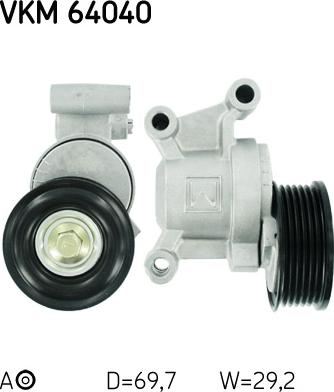 SKF VKM 64040 - Направляющий ролик, поликлиновый ремень parts5.com