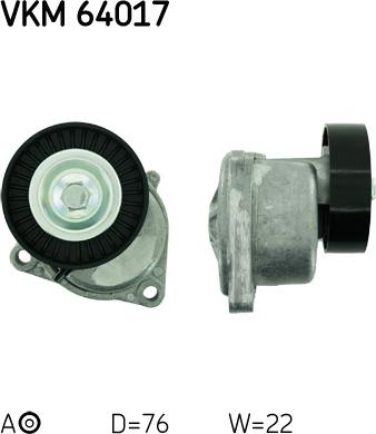 SKF VKM 64017 - Направляющий ролик, поликлиновый ремень parts5.com