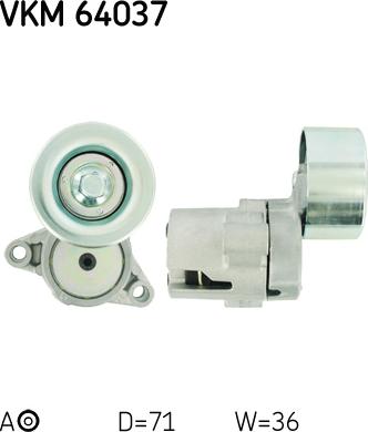 SKF VKM 64037 - Направляющий ролик, поликлиновый ремень parts5.com