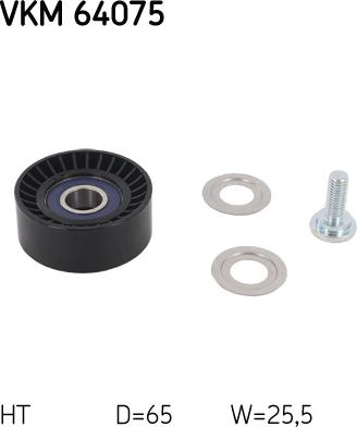 SKF VKM 64075 - Направляющий ролик, поликлиновый ремень parts5.com