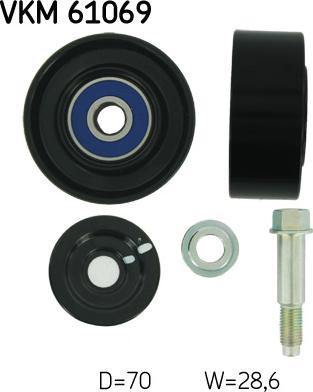 SKF VKM 61069 - Направляющий ролик, поликлиновый ремень parts5.com