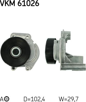 SKF VKM 61026 - Направляющий ролик, поликлиновый ремень parts5.com