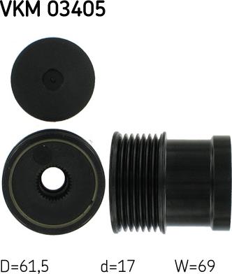 SKF VKM 03405 - Шкив генератора, муфта parts5.com