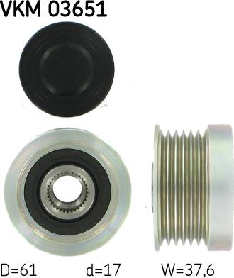 SKF VKM 03651 - Шкив генератора, муфта parts5.com