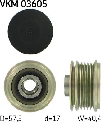 SKF VKM 03605 - Шкив генератора, муфта parts5.com