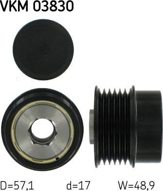 SKF VKM 03830 - Шкив генератора, муфта parts5.com