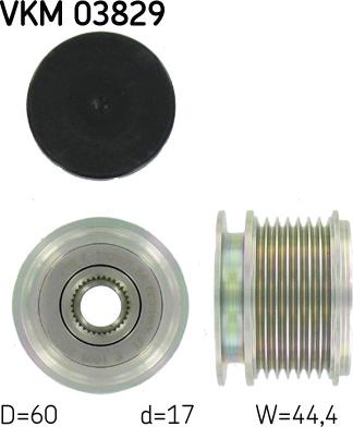 SKF VKM 03829 - Шкив генератора, муфта parts5.com