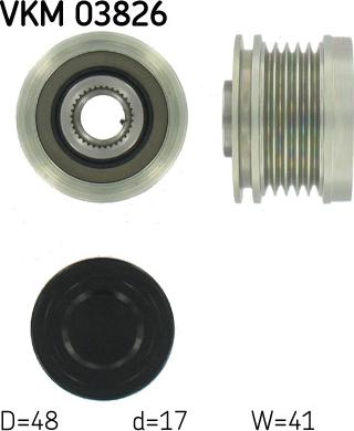 SKF VKM 03826 - Шкив генератора, муфта parts5.com